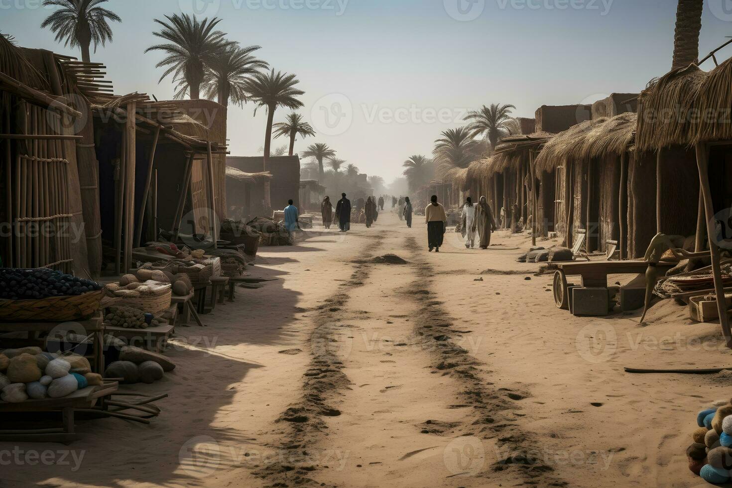 african desert market. Neural network AI generated photo