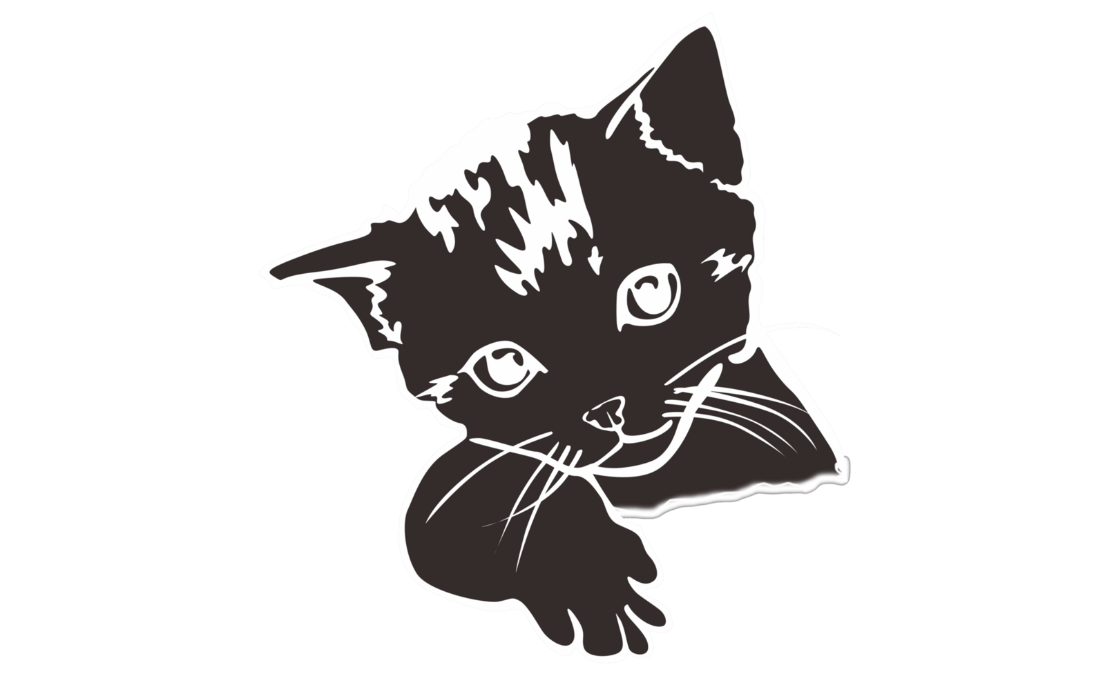 Animal - Pet - Adorable cat illustration with Negative Effect Photo png