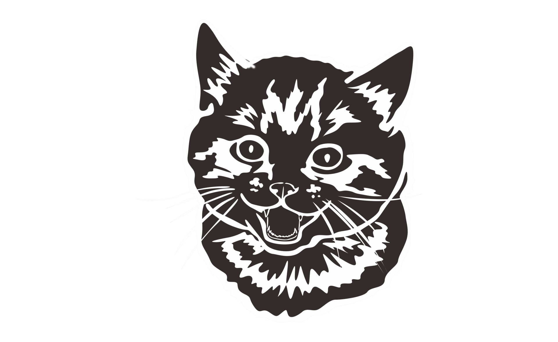 Animal Pet Adorable cat illustration with Negative Effect Photo