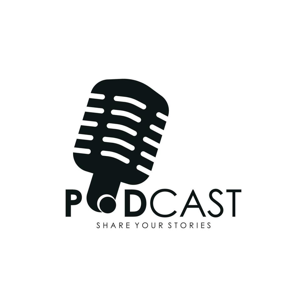 Podcast logo vector illustration design