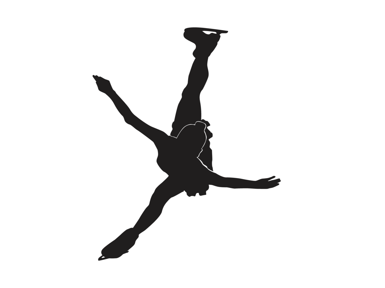 Pose von weiblich Eis Skaten Silhouette png