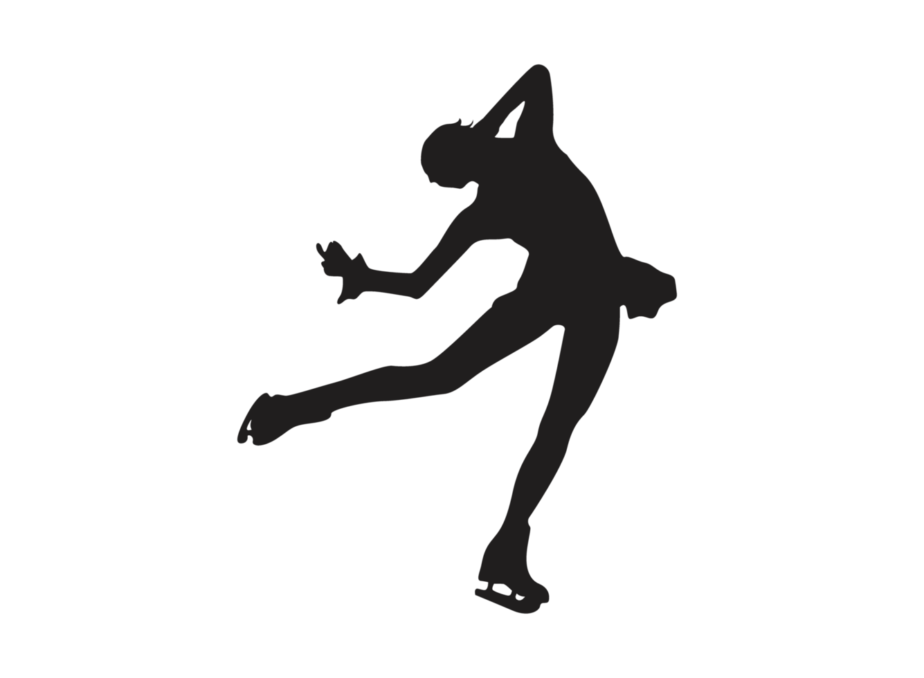 Pose von weiblich Eis Skaten Silhouette png