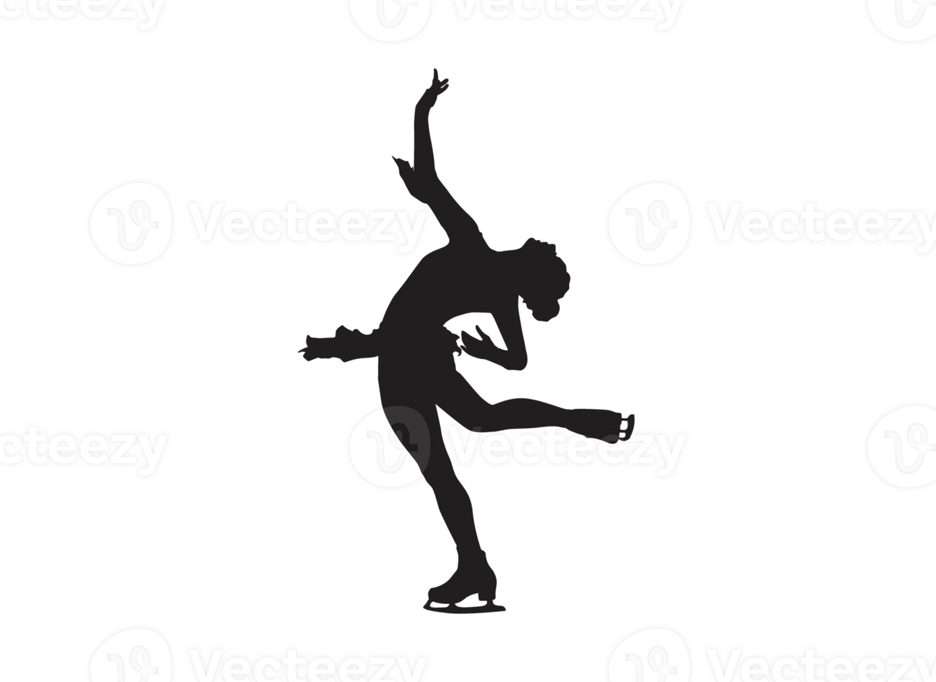 Pose Of Female Ice Skating Silhouette png