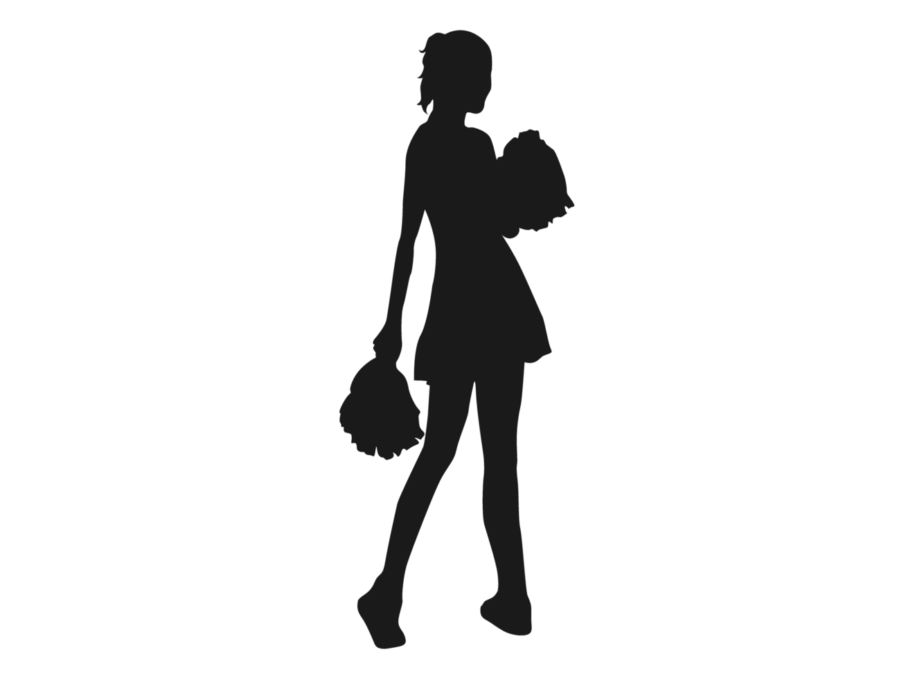 Pose Of A Female Cheerleaders Silhouette png