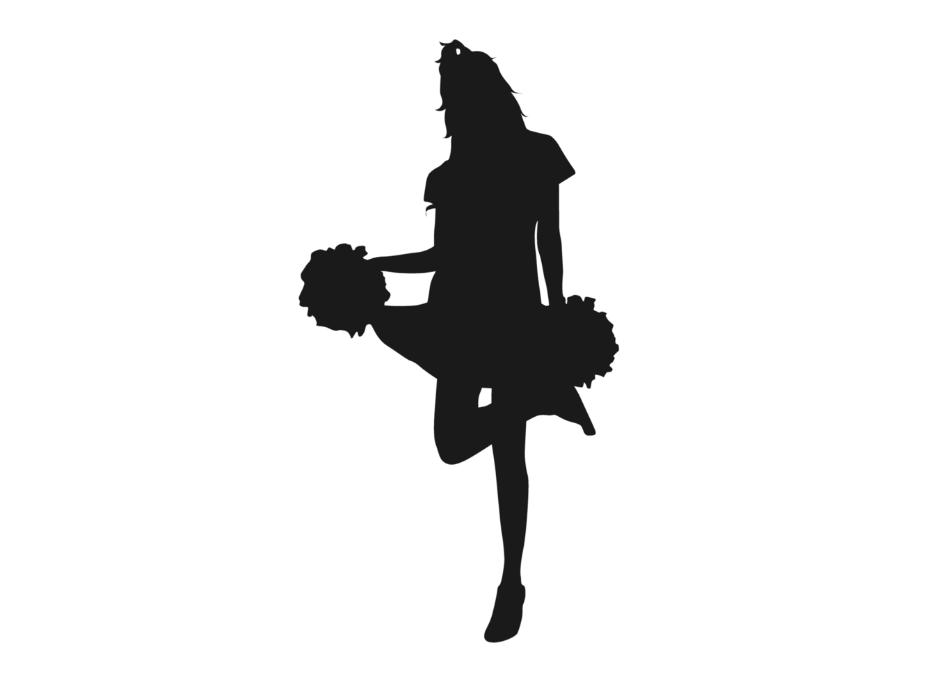 Pose Of A Female Cheerleaders Silhouette png