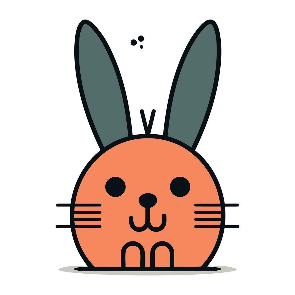 Cute rabbit. Vector illustration in a flat style. Cartoon character.