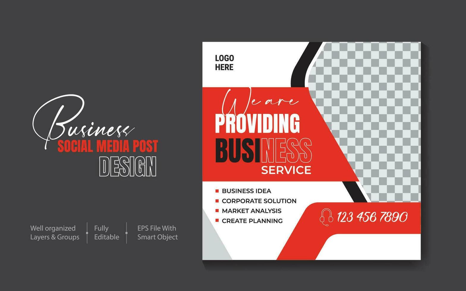 Business social media post template banner design vector