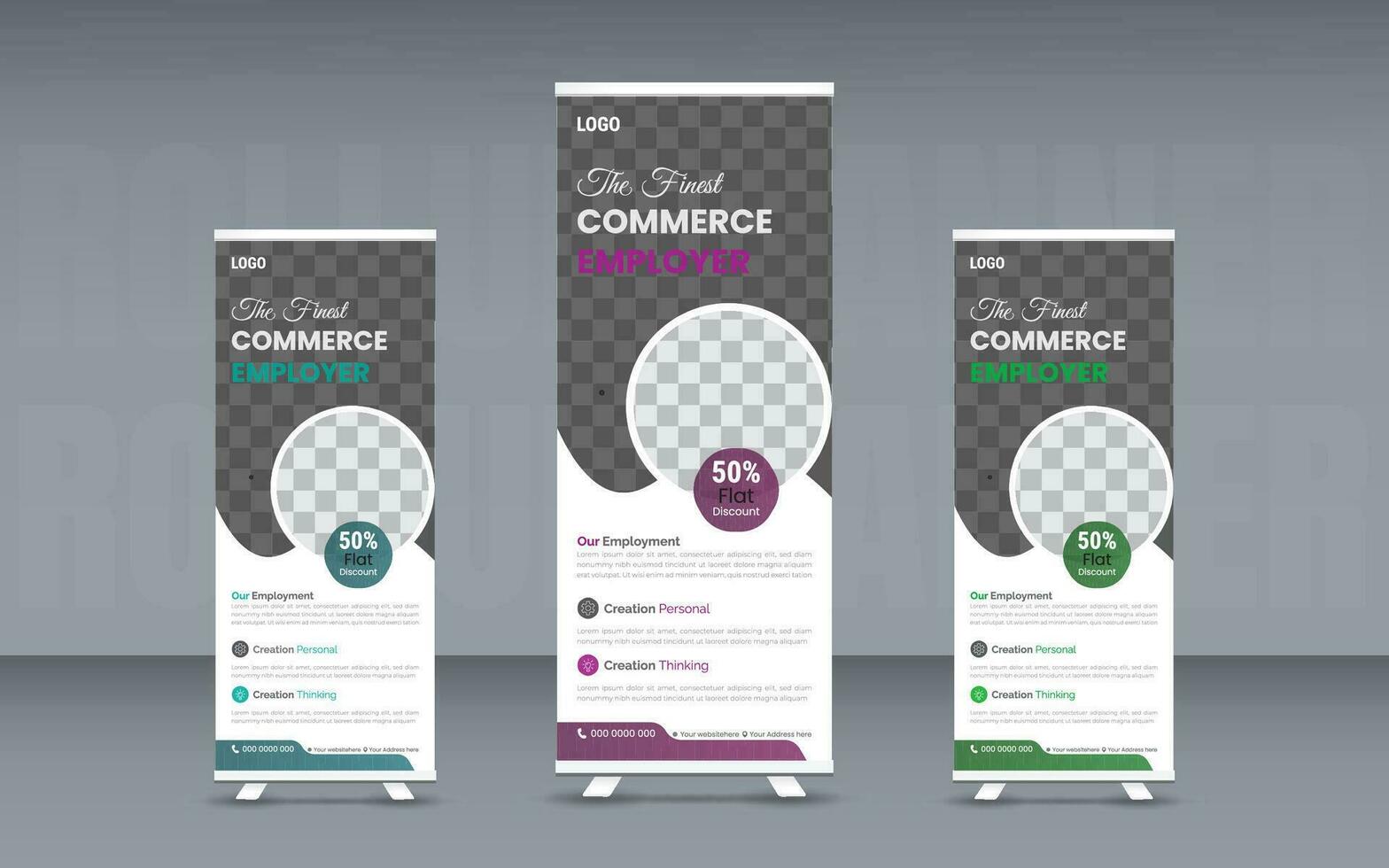 Vector professional business roll up stand banner template design