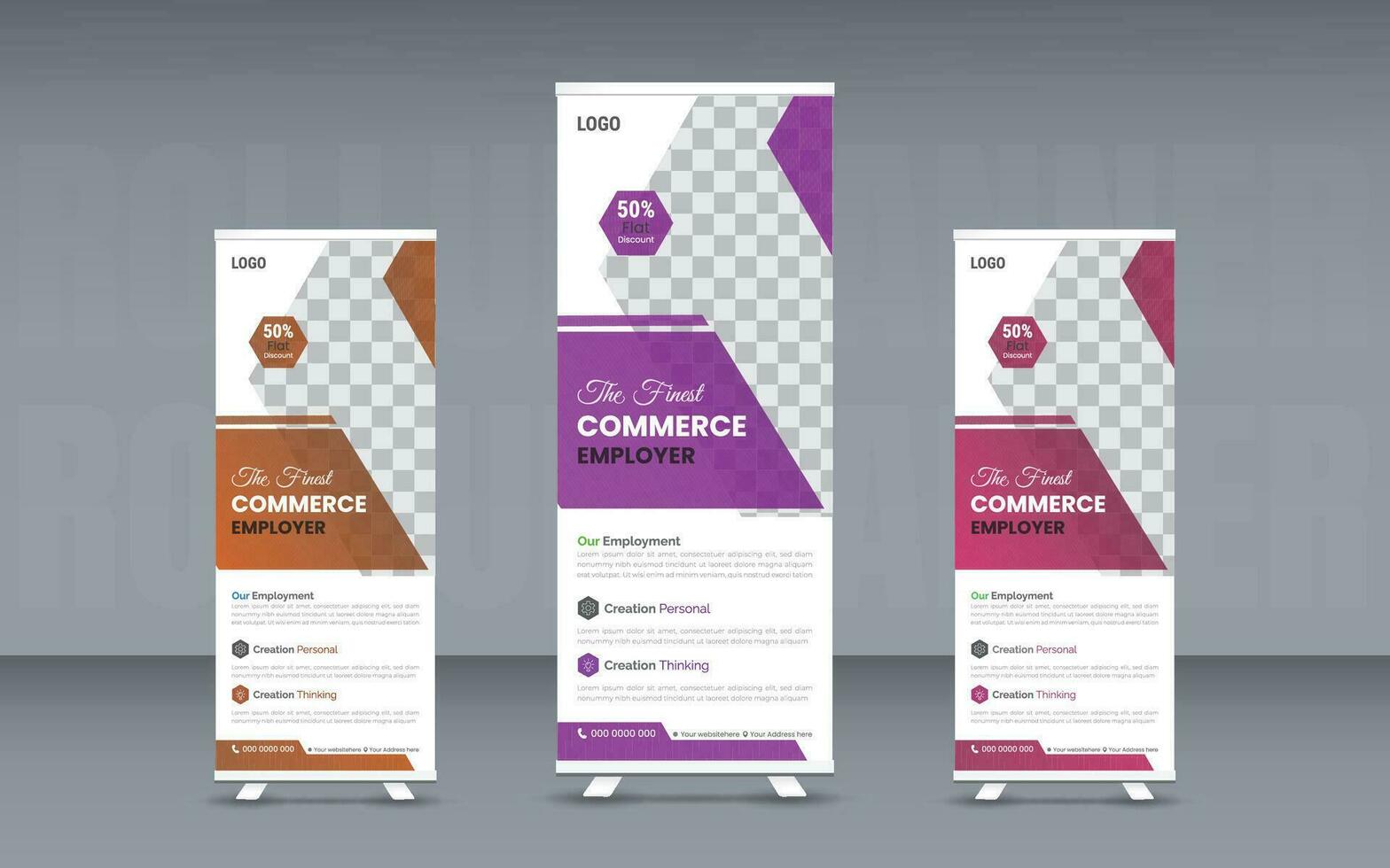 Vector professional business roll up stand banner template design