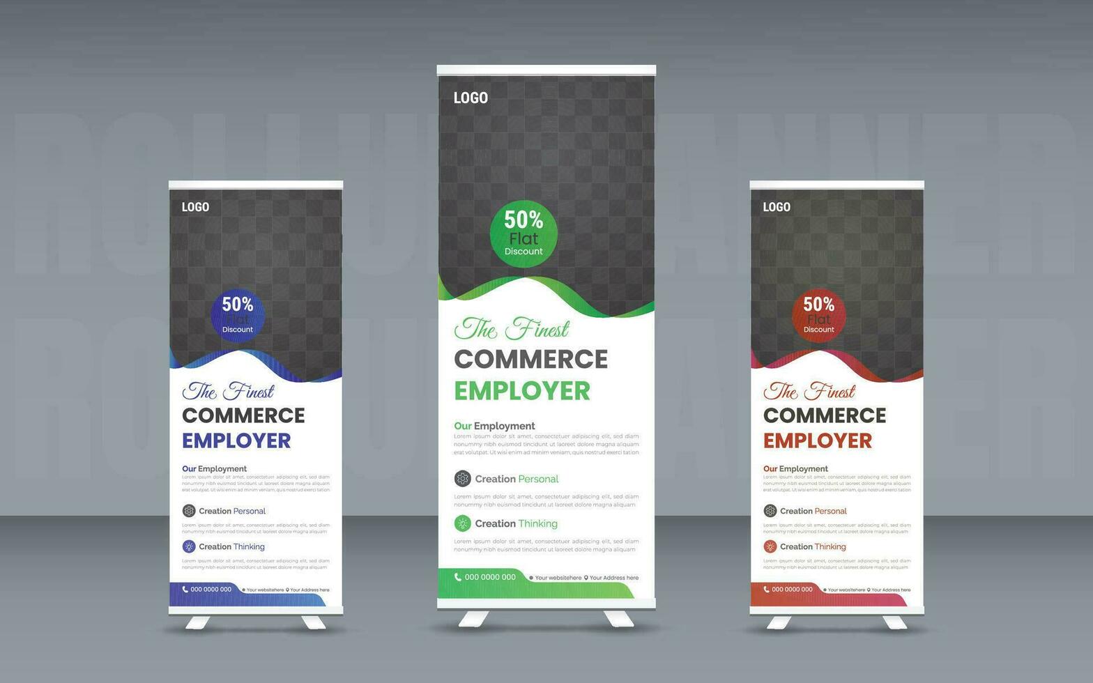 Vector professional business roll up stand banner template design