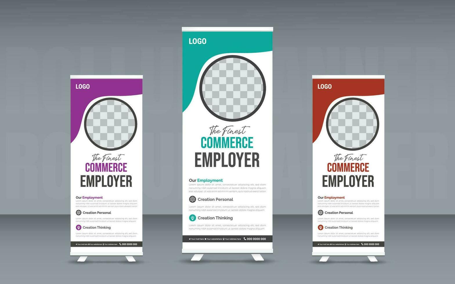 Vector professional business roll up stand banner template design