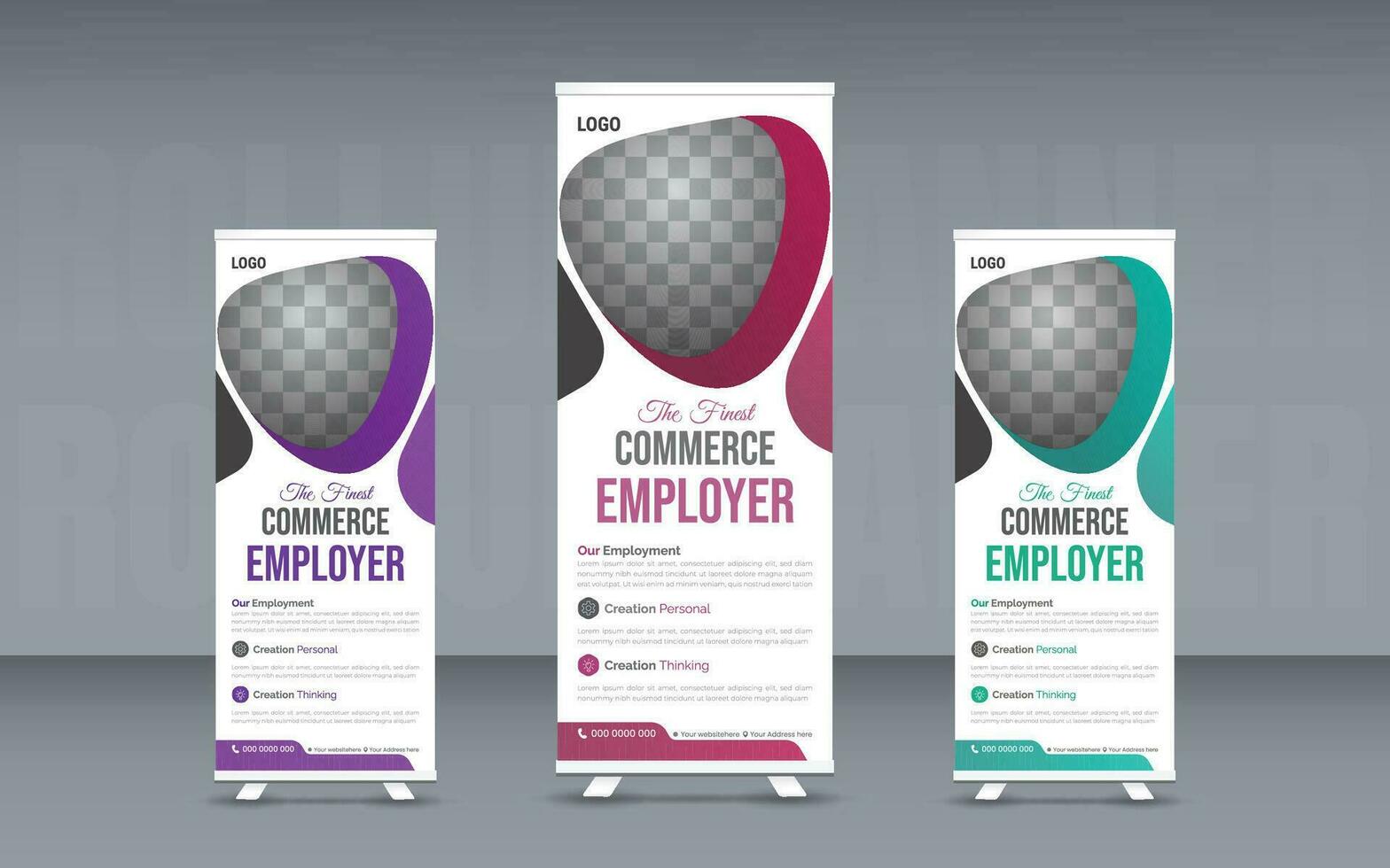Vector professional business roll up stand banner template design