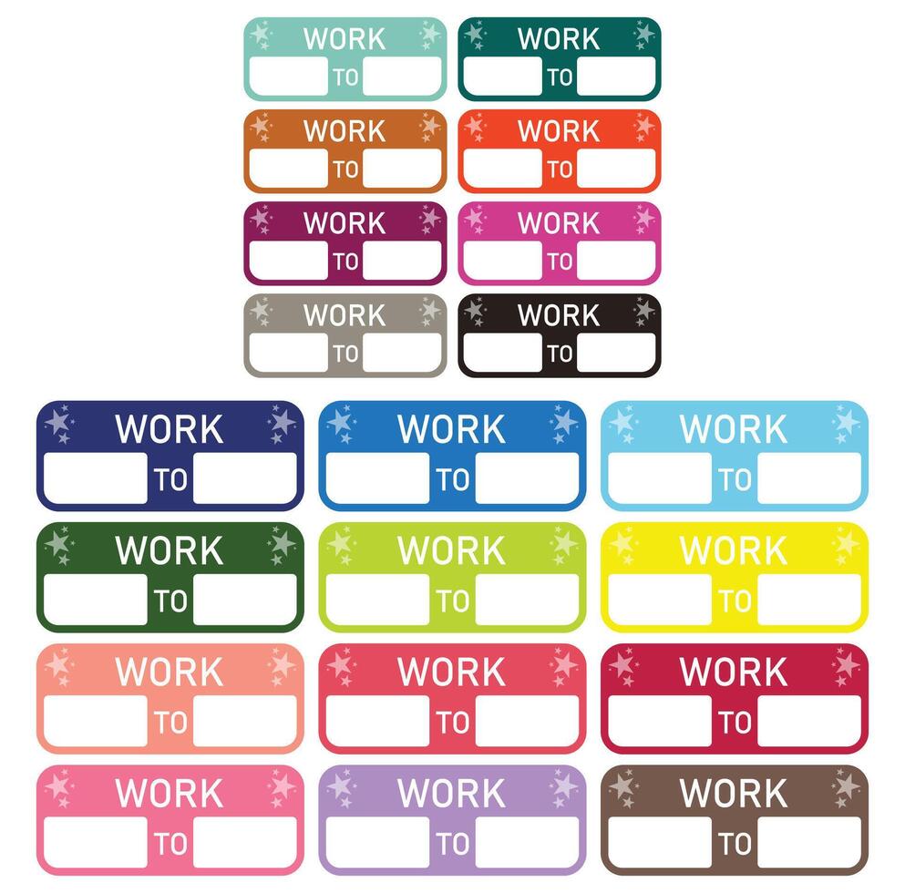 Work to From Clipart Set Work time tracker vector