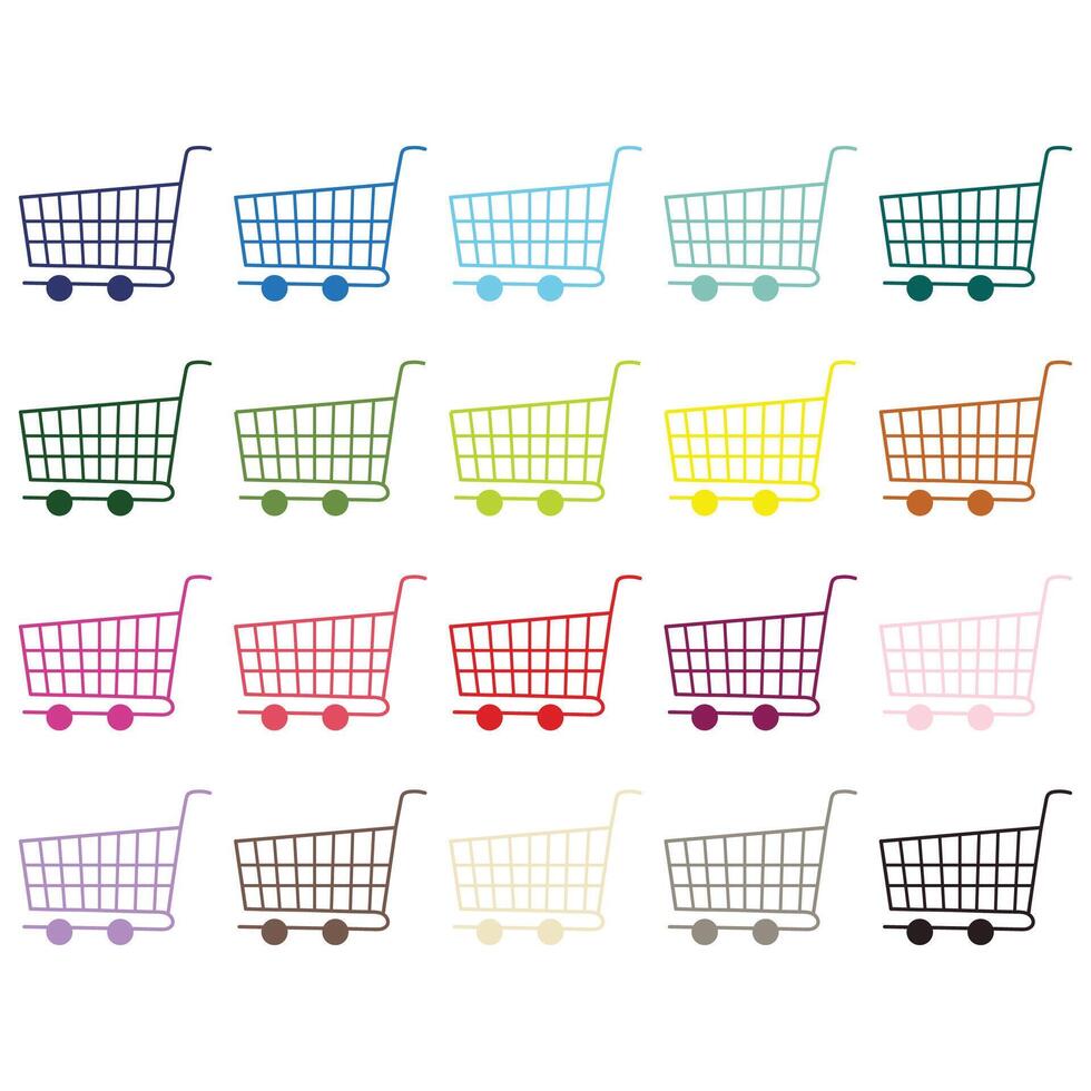 Shopping Cart Design Clipart Set vector