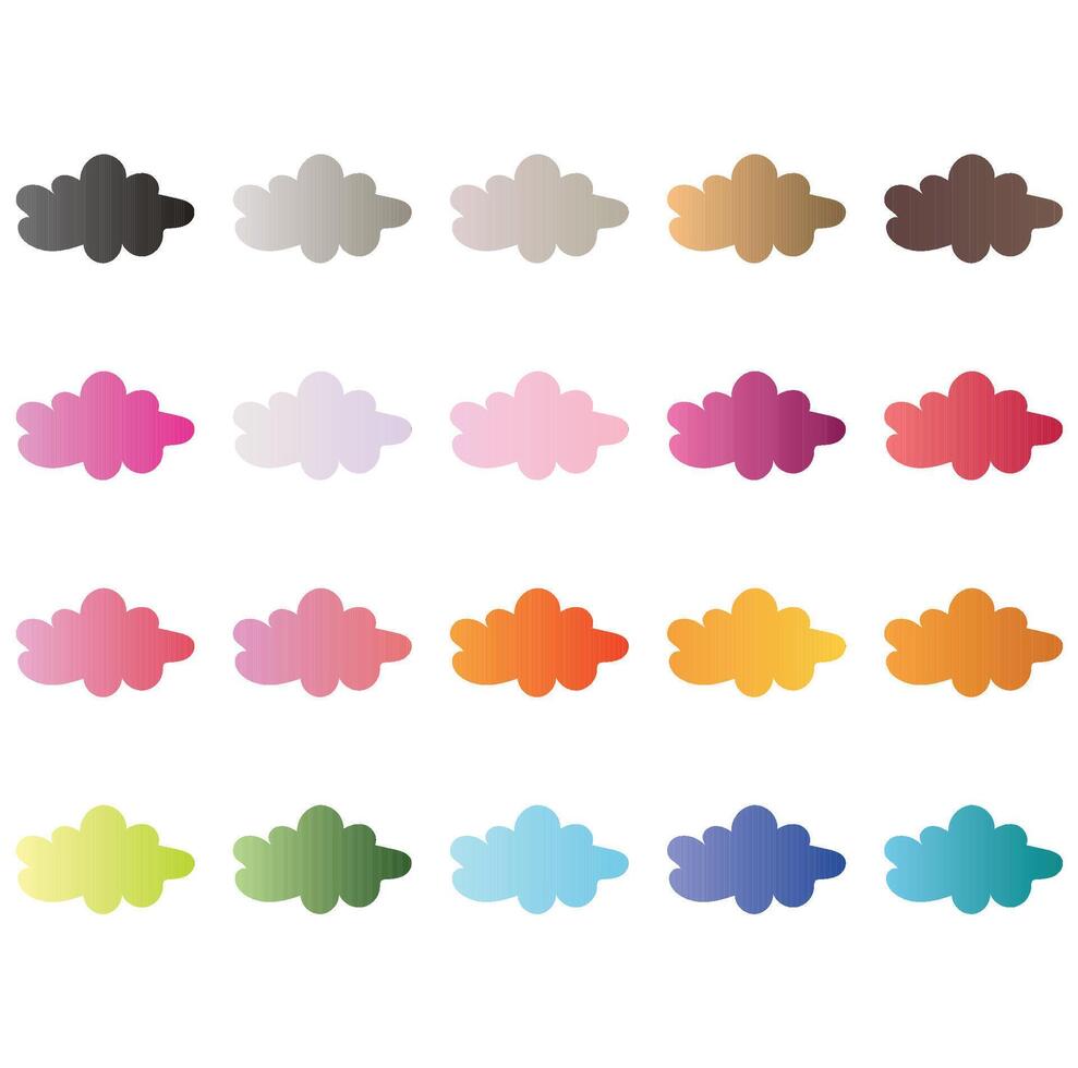 Colorful Cloud Design Clipart Set vector