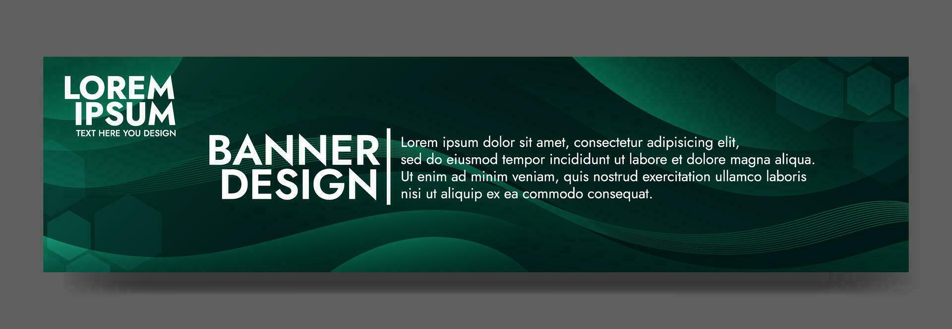 Abstract dark green banner color with a unique wavy design. It is ideal for creating eye catching headers, promotional banners, and graphic elements with a modern and dynamic look. vector