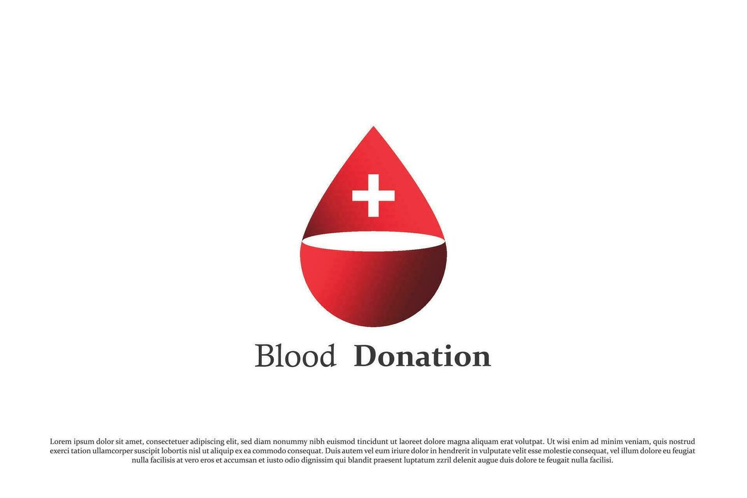 Blood donation logo design illustration. Flat plus shape blood drop droplet infusion fluid help care medical health israel palestine. Modern icon symbol simple gradient subtle luxury elegant organic. vector