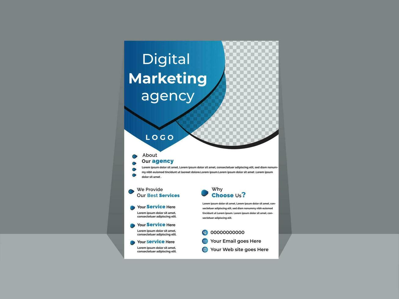 Creative Business flyer template design for a digital marketing company or agency vector