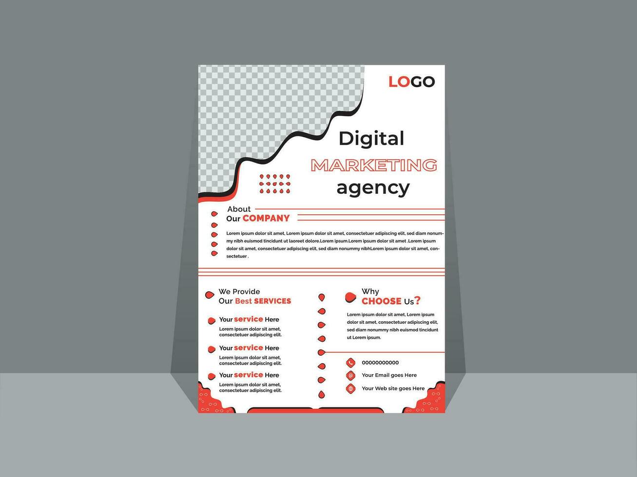 Creative Business flyer template design for a digital marketing company or agency vector
