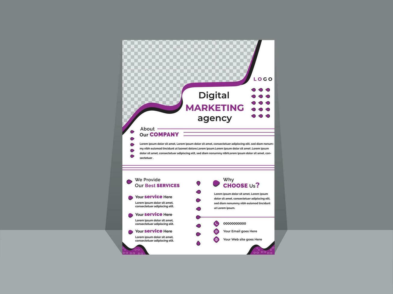 Creative Business flyer template design for a digital marketing company or agency vector