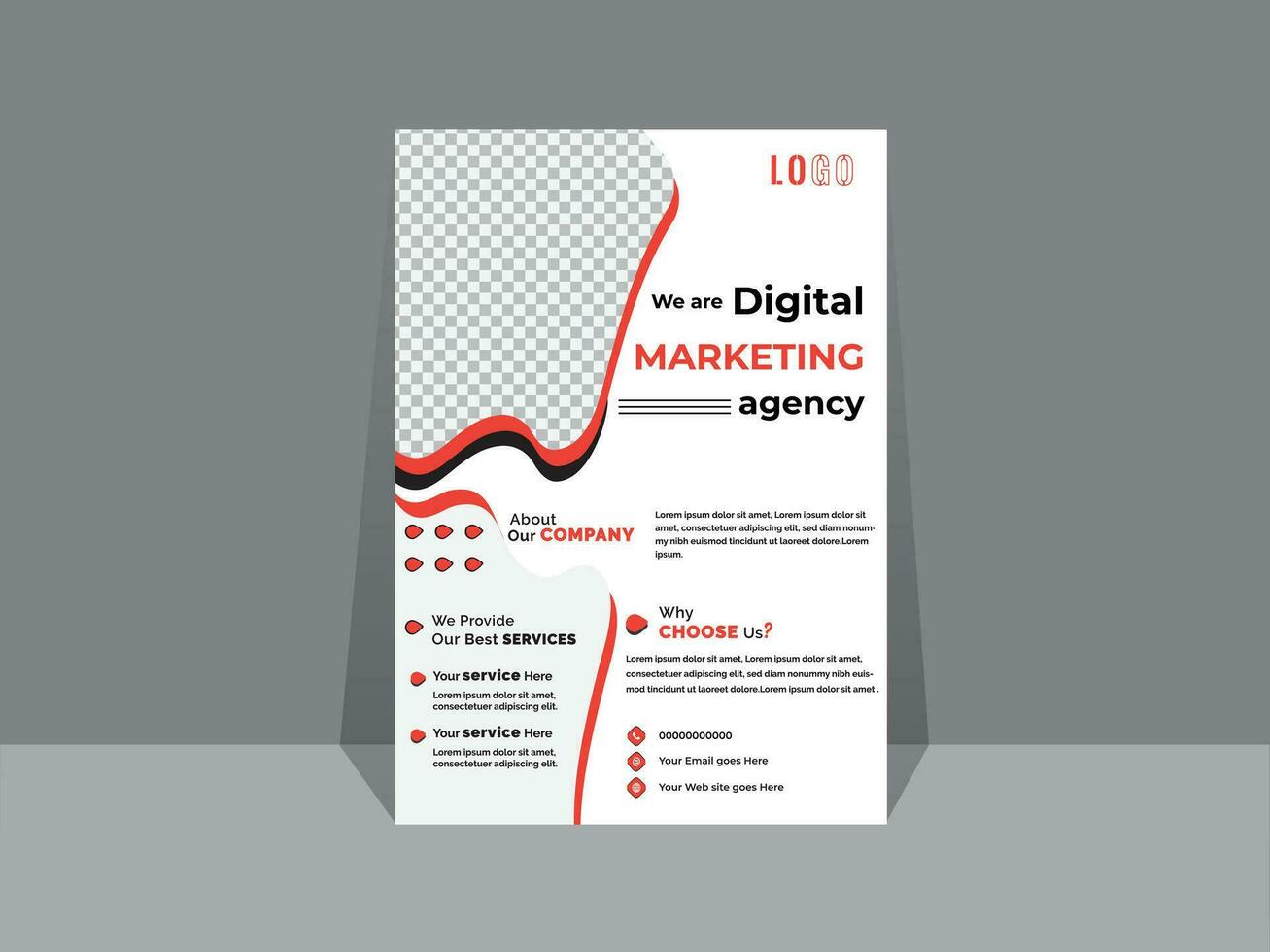 Creative Business flyer template design for a digital marketing company or agency vector