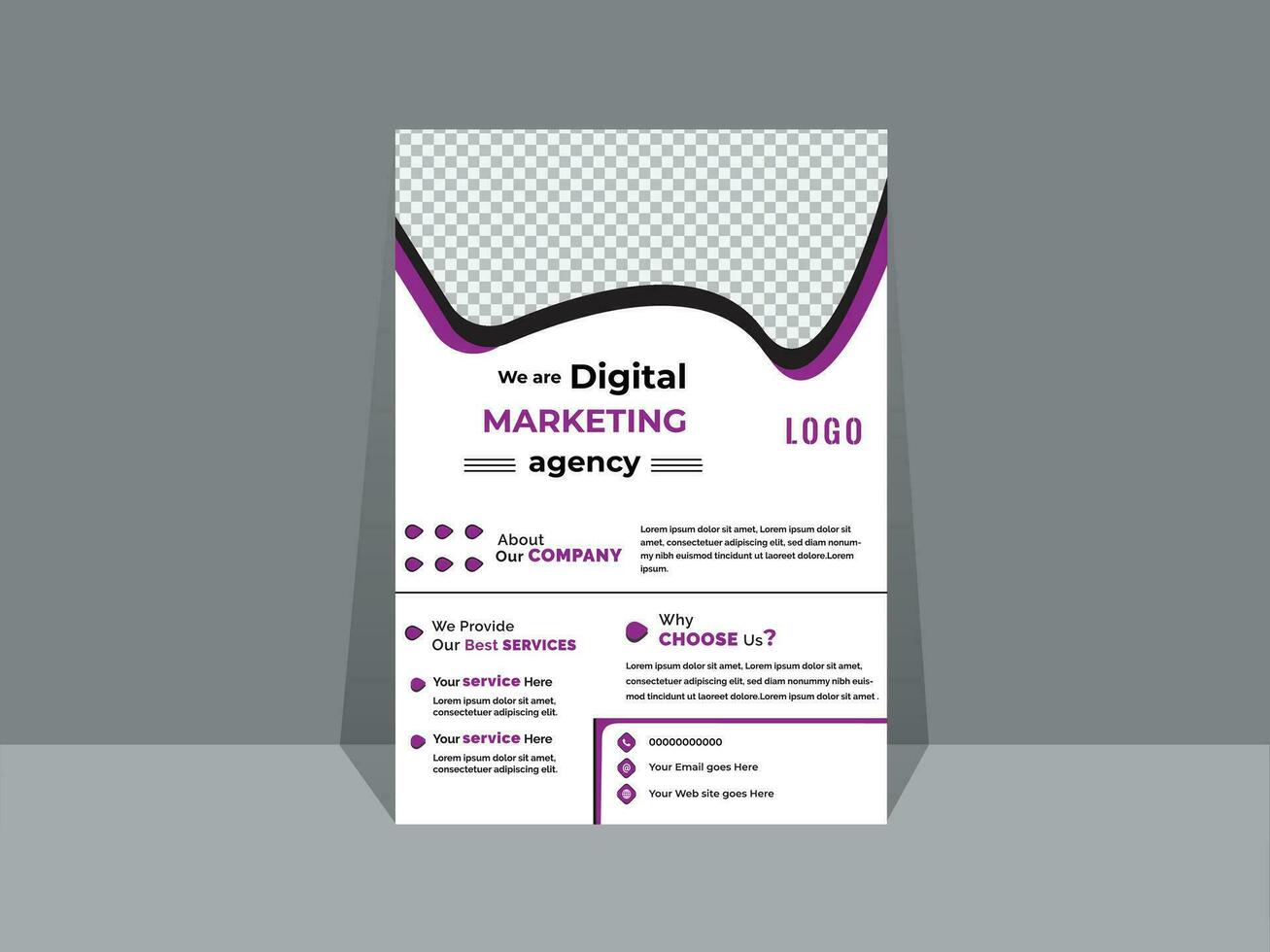 Creative Business flyer template design for a digital marketing company or agency vector