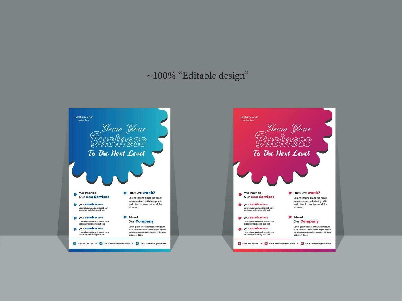 Creative Business flyer template design for a digital marketing company or agency vector