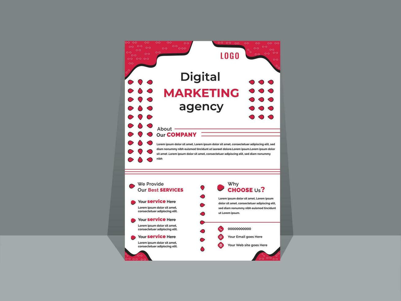 Creative Business flyer template design for a digital marketing company or agency vector