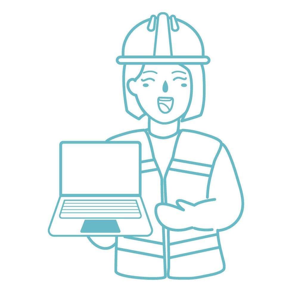 art line illustration for engineers day vector