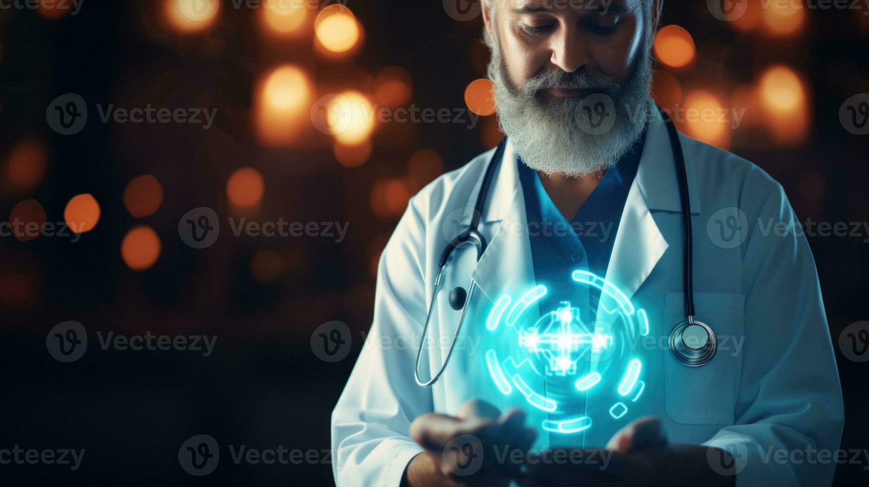 A image of Digital healthcare Doctor and Ui icon medical concept Generative AI photo