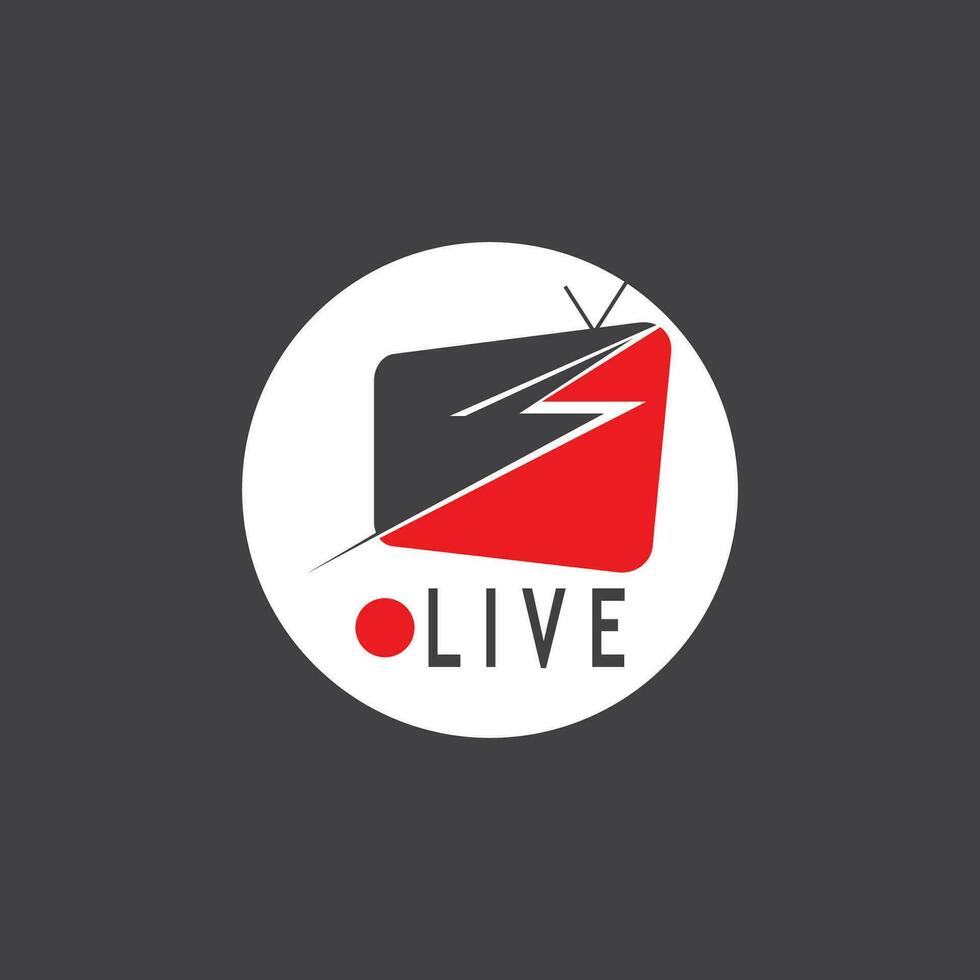 Live TV streaming logo vector template illustration