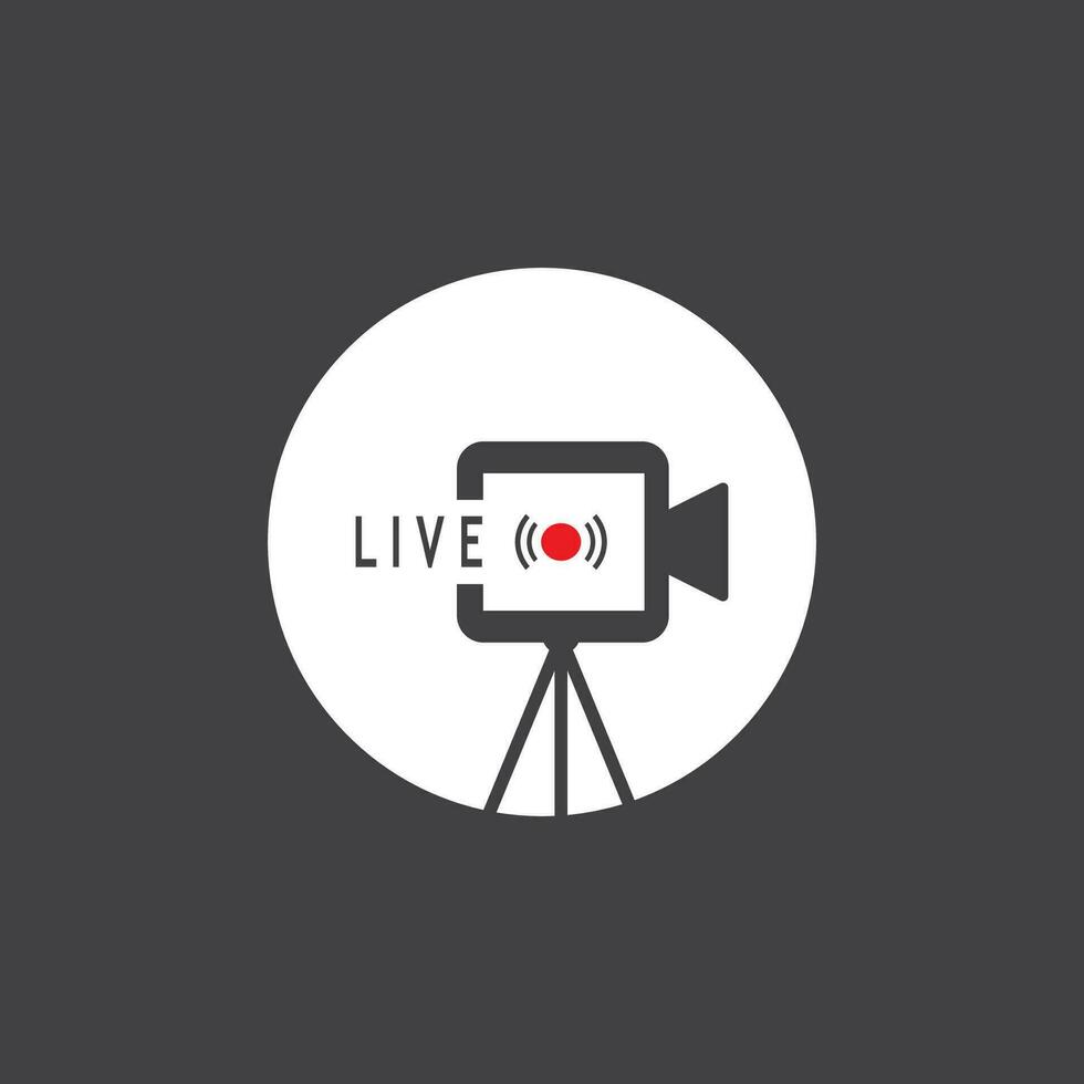 Live TV streaming logo vector template illustration