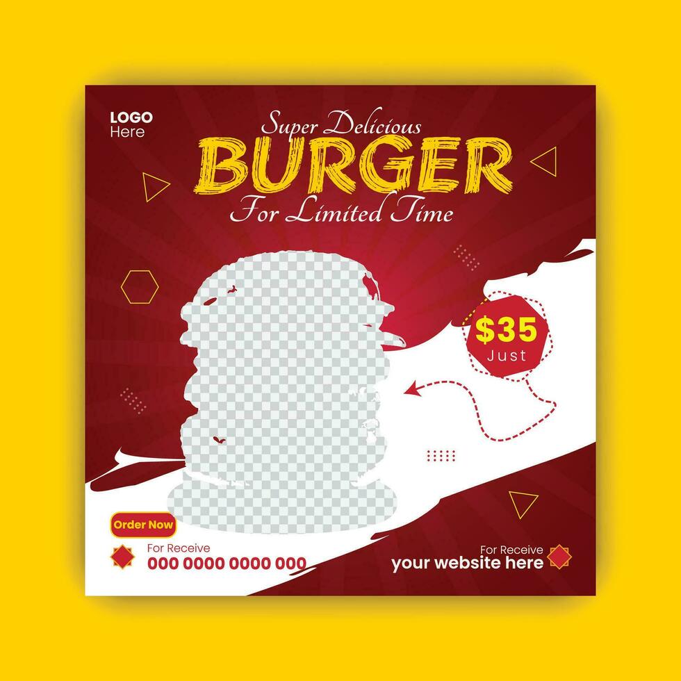 delicioso hamburguesa web bandera correo. vector