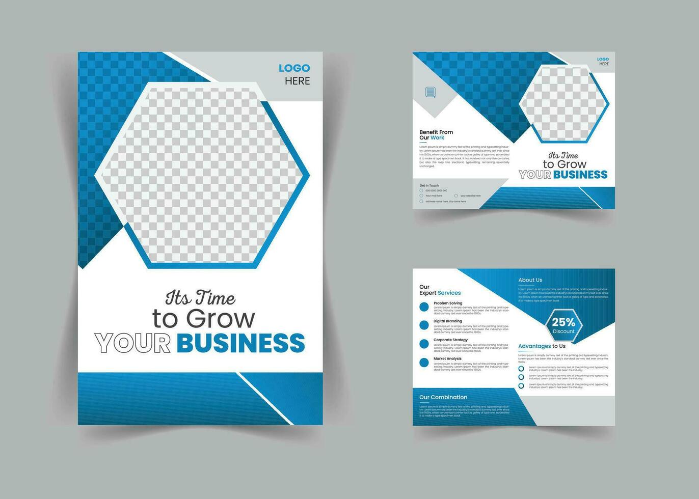 Modern minilaist geometric shape business brochure design template. vector