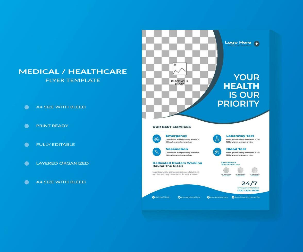 Modern Healthcare Flyer Template vector