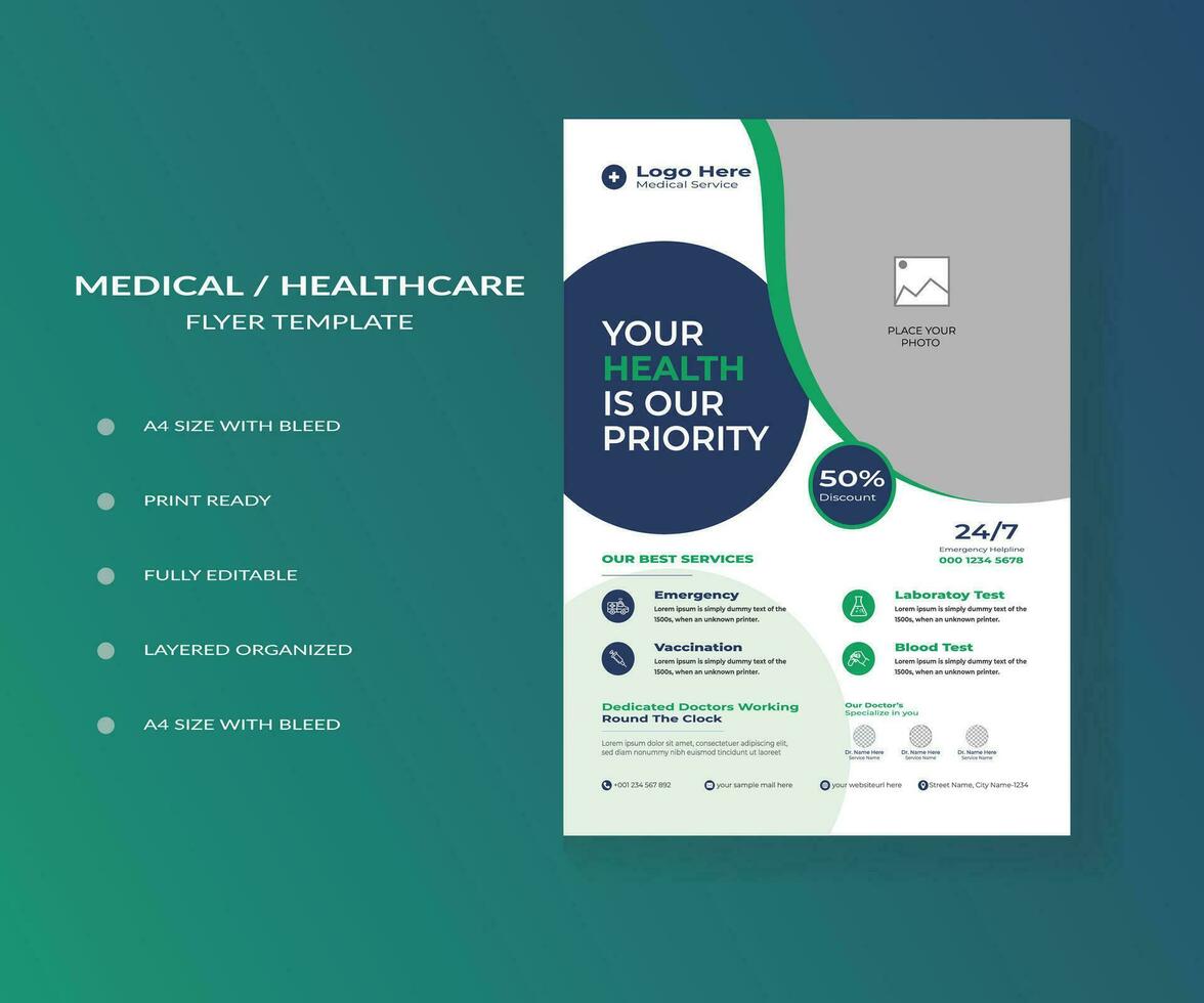 Modern Healthcare Flyer Template vector