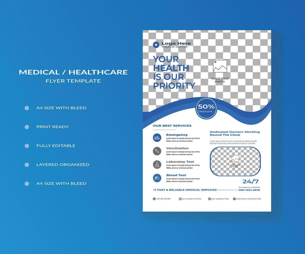 Modern Healthcare Flyer Template vector