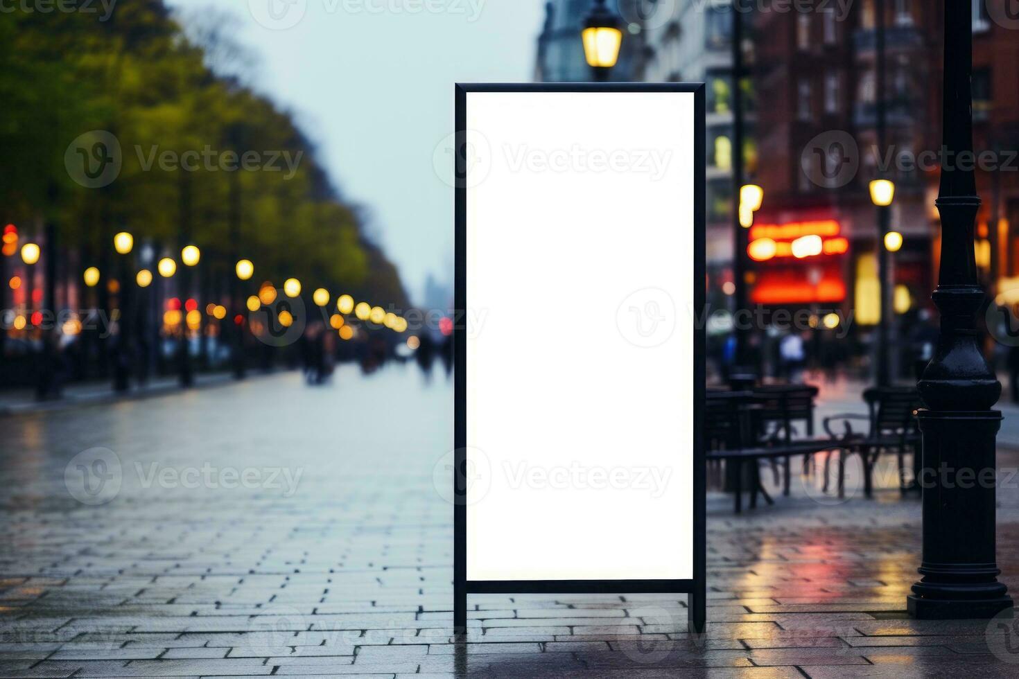 Outdoor ad mockup, fully blurred background. Generative AI photo