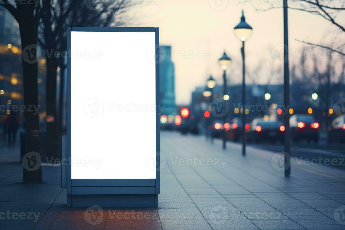 Outdoor ad mockup, fully blurred background. Generative AI photo
