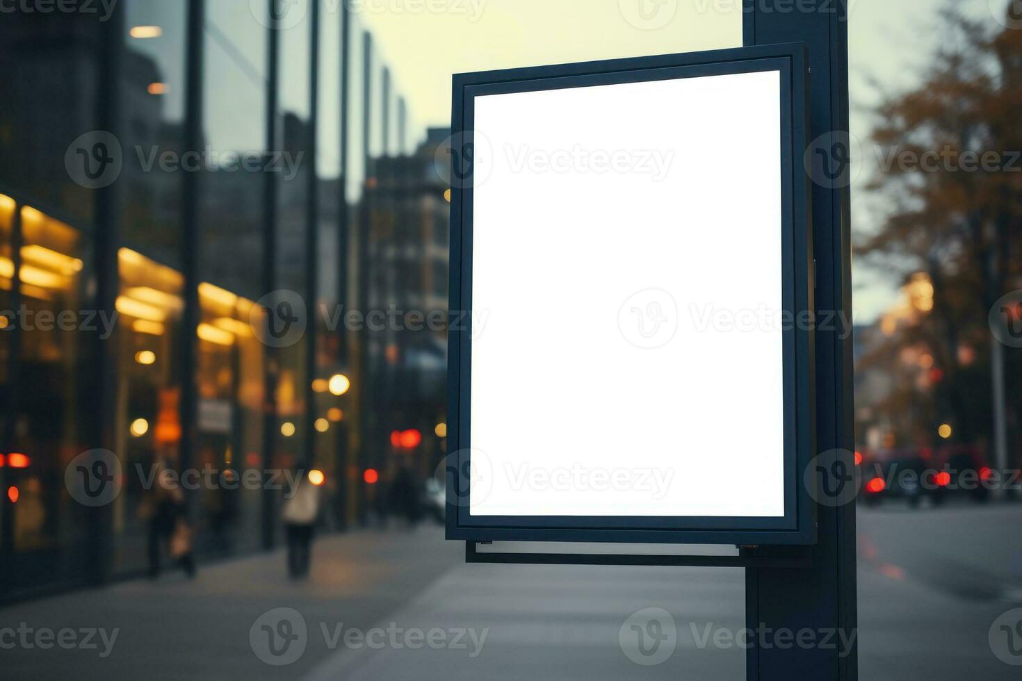 Outdoor ad mockup, fully blurred background. Generative AI photo
