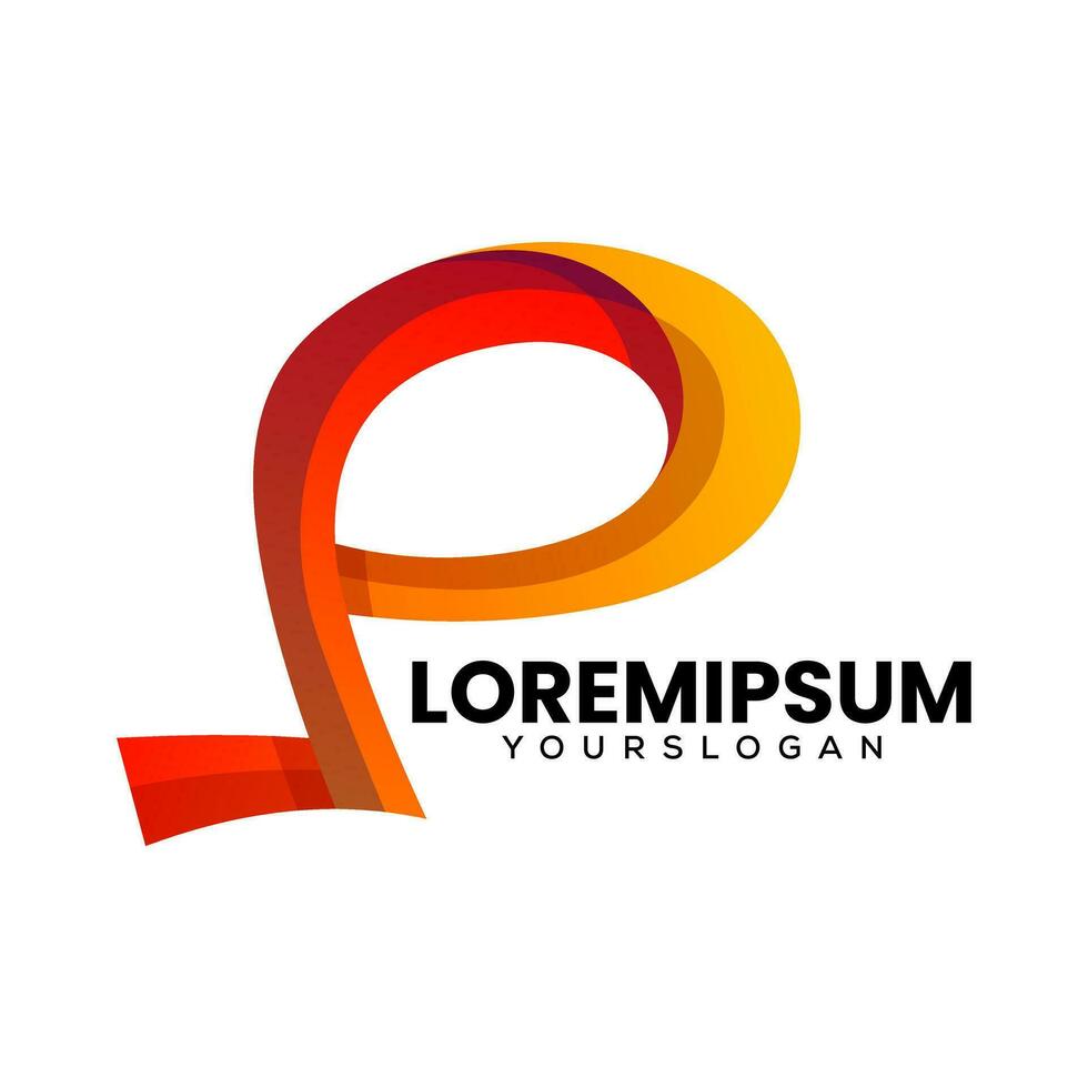 letter  l p colorful  icon logo design vector