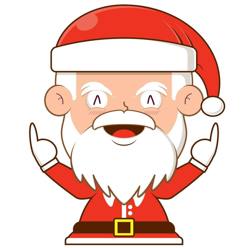 santa claus cara feliz dibujos animados lindo vector