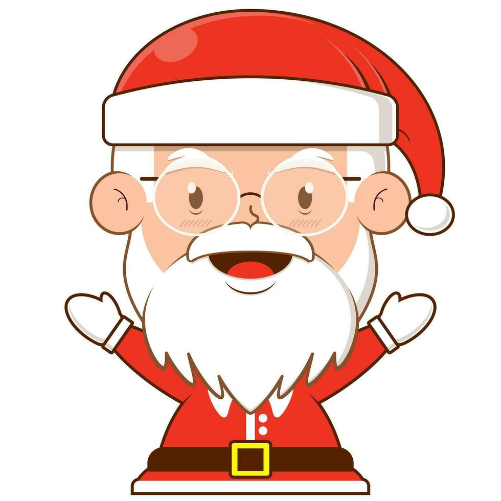 santa claus happy face cartoon cute vector