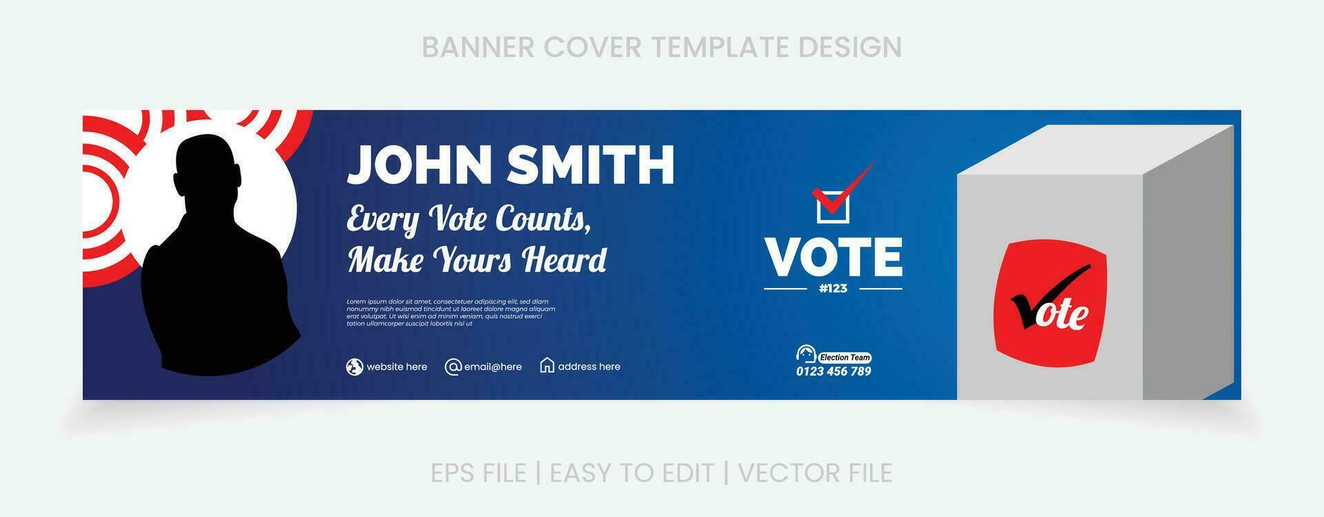 banner election template design cover social media vector