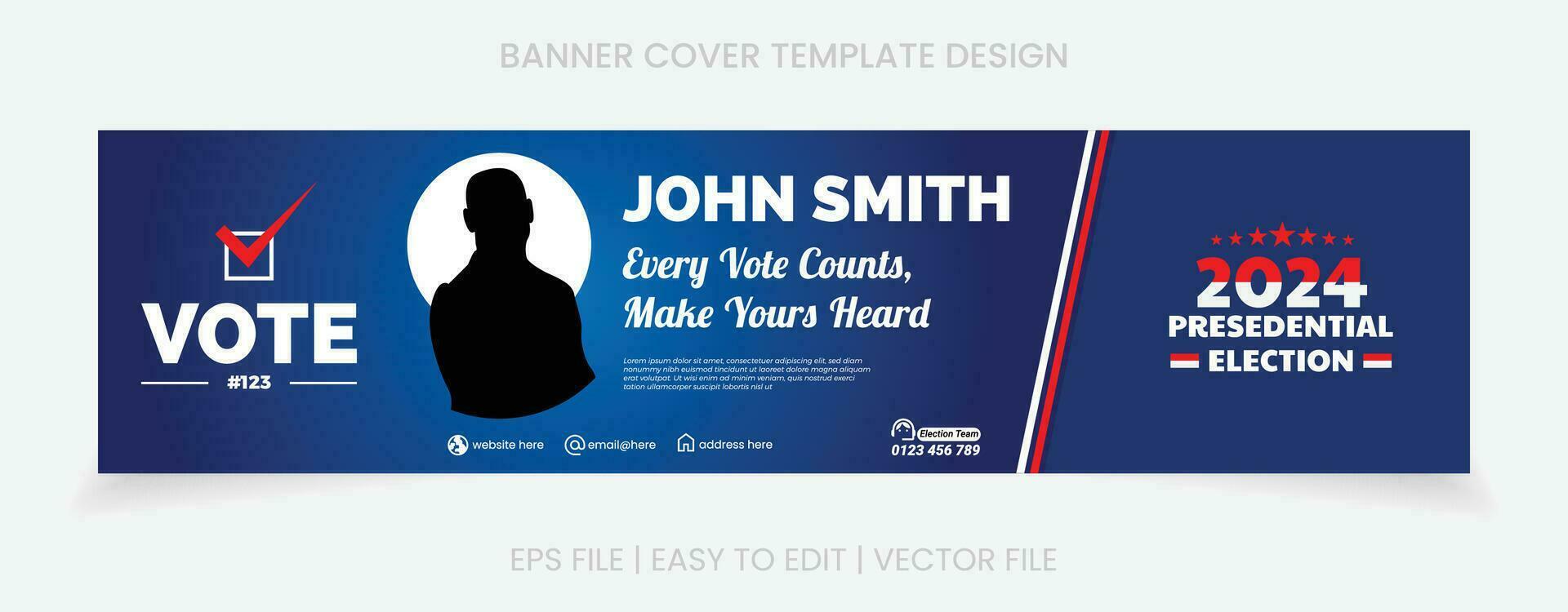 banner election template design cover social media vector