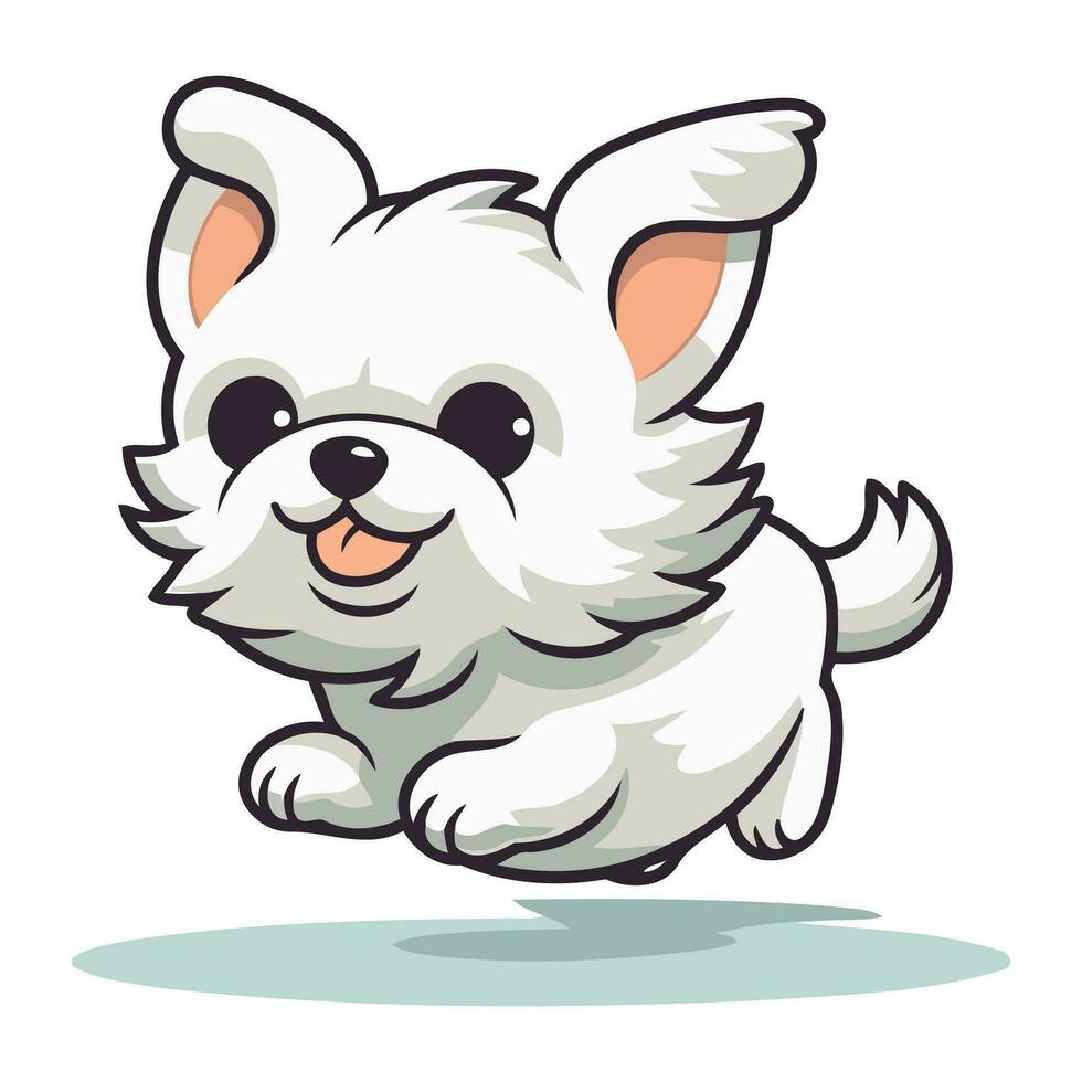 Cute cartoon scottish terrier running. Vector illustration.