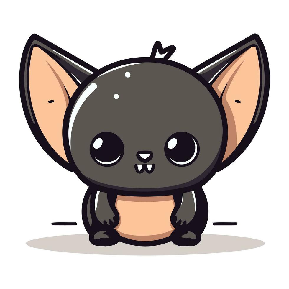 Cute Bat Cartoon Mascot Character Vector Illustration Design.