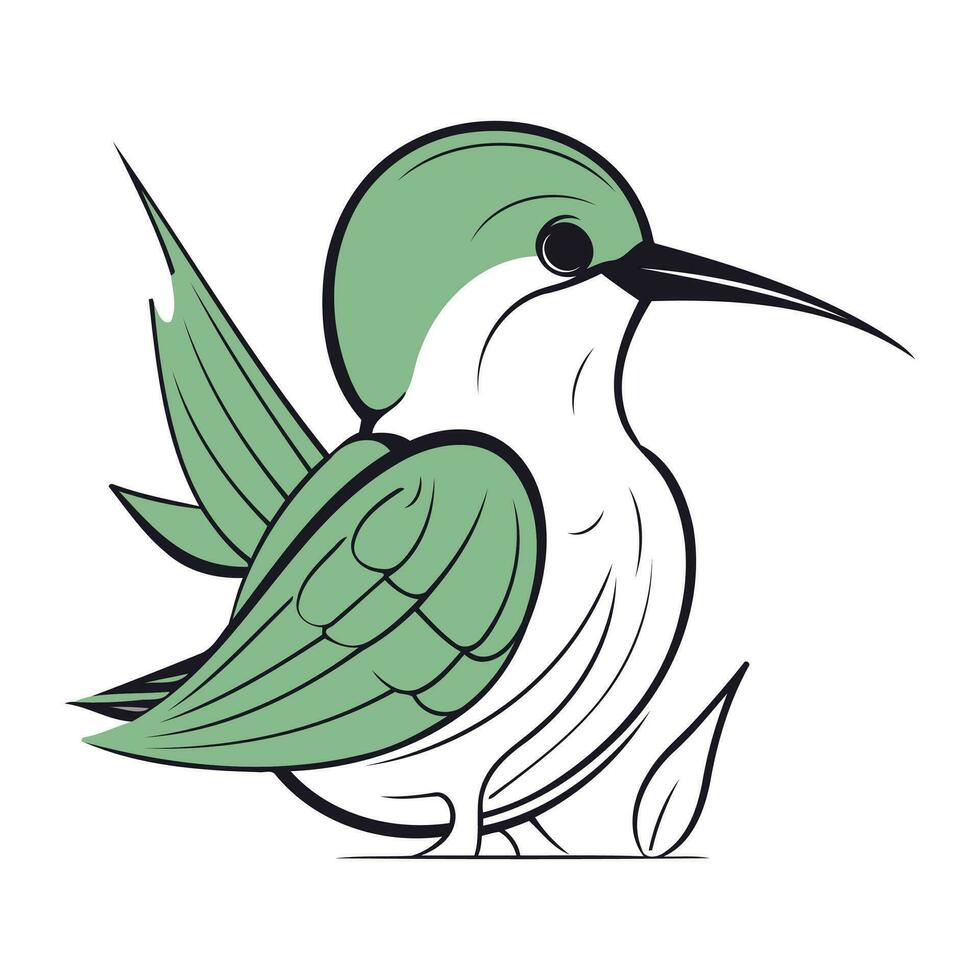 Vector image of a bird on a white background. Isolated.