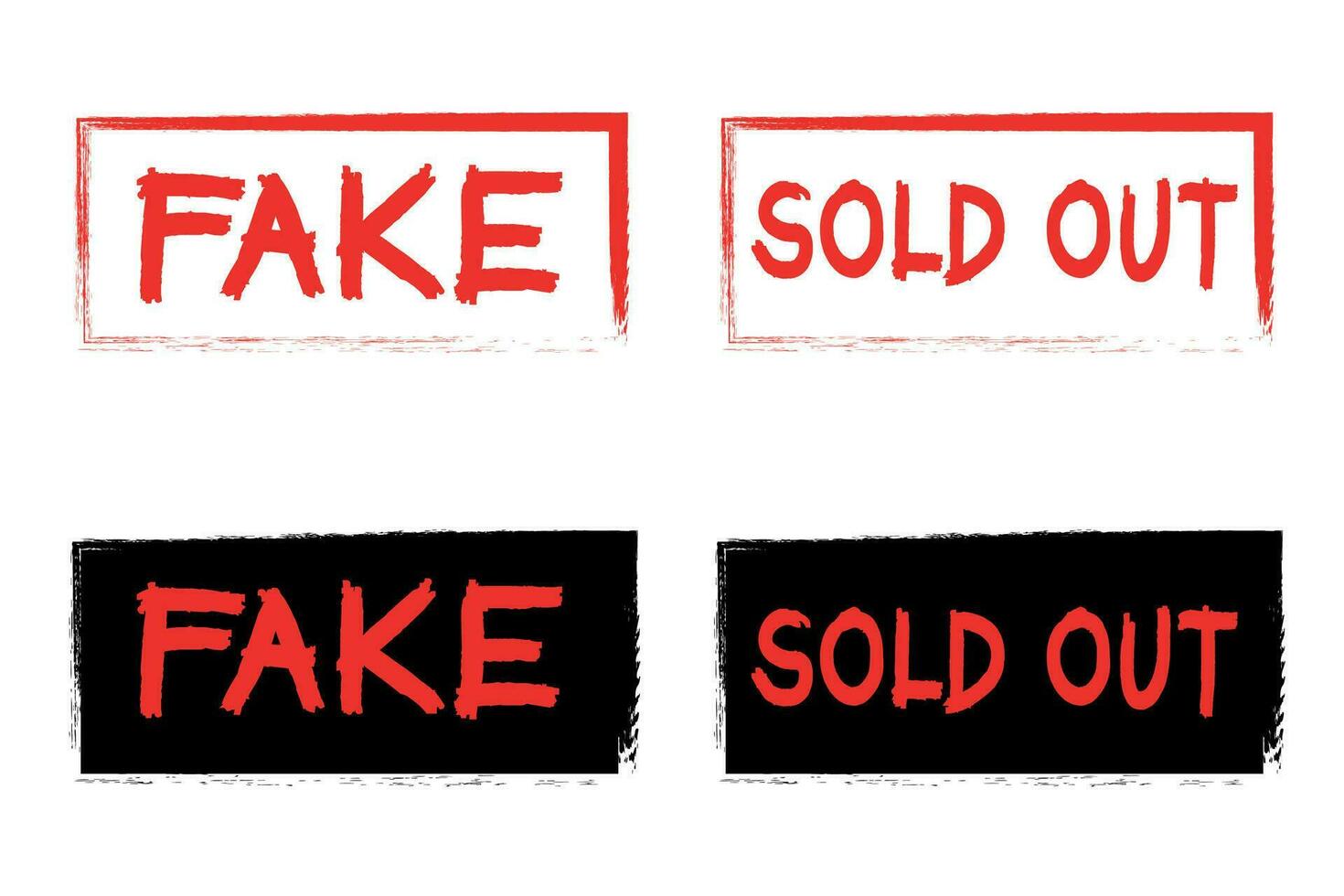 FAKE and SOLD OUT stamp grunge rubber sign vector illustration.