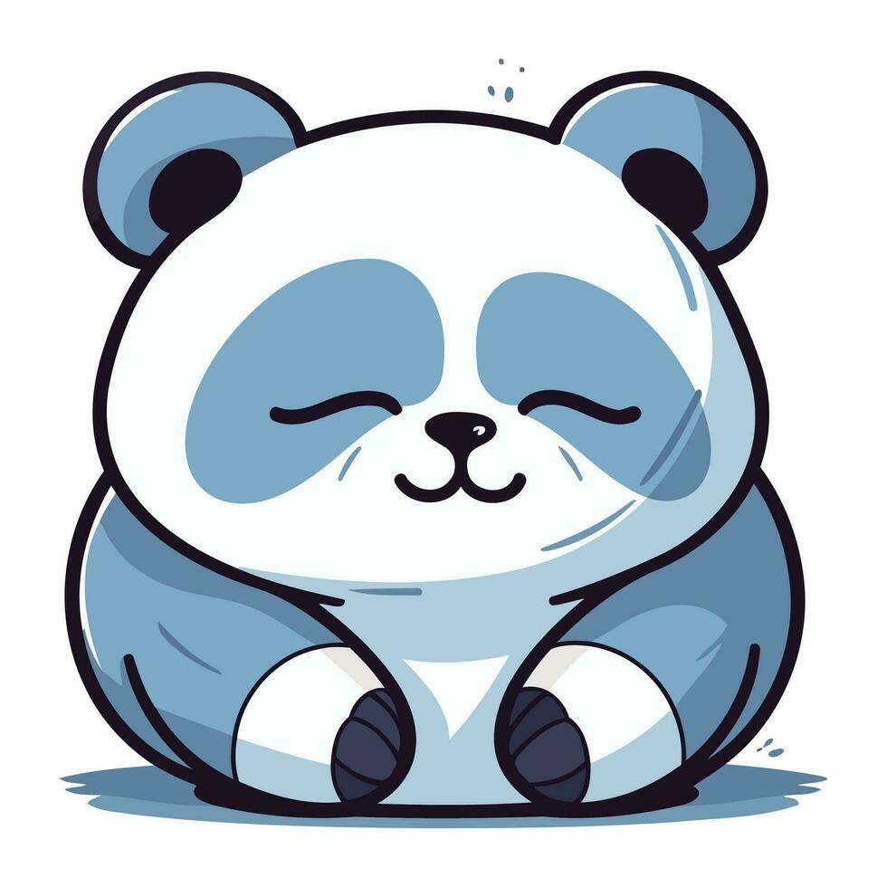 Cute panda cartoon character. Vector illustration of a cute panda.